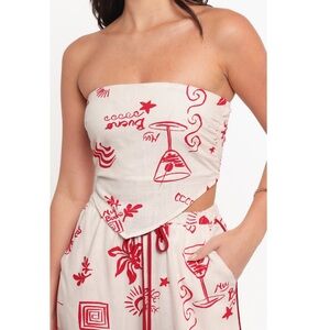 Petal & Pup Red and White Crop Top